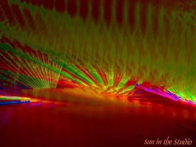 24 pieces of fluorescent paintings denote the sun in Hsin Hsin's atelier